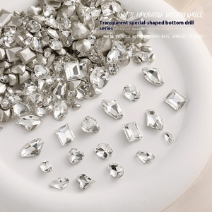 ネイルアートジュエリースーパーフラッシュ大きな曲がったハートAXウォータードロップファットスクエア蝶ホワイトダイヤモンドラインストーン - Product Image 5