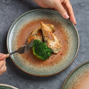 Bán buôn tùy chỉnh Nhật Bản phong cách gốm đồ ăn thân thiện với môi tấm tròn cho nhà hàng và cửa hàng thiết lập bảng - Product Image 6