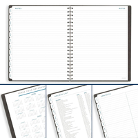 Agenda 2026 con espiral, tamaño A5, calendario con correa en inglés, planificador impreso, cubierta de cuero, logotipo en lámina dorada, cuaderno ecológico