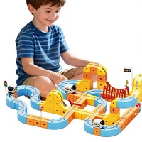 Ensemble de train électrique, piste magique, voitures sur rail, blocs de construction magnétiques DIY, jouets pour enfants faciles à détacher, fente USB, jouets de voiture pour enfants, cadeau