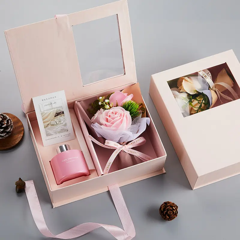 Корпоративный подарочный набор на день рождения, подарок на день матери для женщин, мыло, цветы, ароматерапия, Подарочная коробка, подарок на День Святого Валентина, идеи 2024