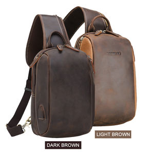 Mochila de Piel de Vaca Personalizada con Logotipo de Marca OEM ODM, con Carga USB, Bandolera Cruzada de Cuero Crazy Horse para Hombre - Product Image 6