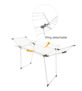 Séchoir à linge pliable portable sur roulettes pour camping-car, appartement, dortoir, usage double pièce, gain de place, <span class=keywords><strong>support</strong></span> OEM - Product Image 3
