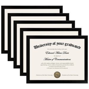 Ensemble de cadres de diplôme haut de gamme en acajou 8,5x11, <span class=keywords><strong>porte</strong></span>-certificat à texture bois raffinée avec languettes à ouverture facile pour un chargement rapide - Product Image 1