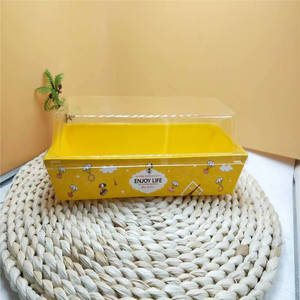 Rectangular Food Grade Plastic <b>Cake</b> Tray With <b>Transparent</b> Lid Disposable Baking Dessert <b>Box</b> For Sandwich Gift Packaging - Product Image 1