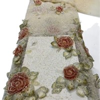 Tissu en maille tricotée brodé de perles et de sequins, dentelle pour robe de mariée, 100% polyester, pour textile de maison et sacs, pour filles