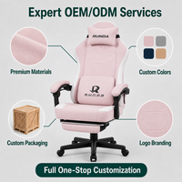 Chaise de jeu pivotante inclinable ergonomique confortable de luxe avec hauteur réglable, revêtement en tissu, design européen, structure en acier