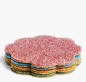 Decorative Handmade Beaded <b>Drink</b> <b>Coasters</b> Set Boho Style Heat Resistant Non-Scratch Perfect Gift for Coffee Tea Parties and Home - Product Image 4