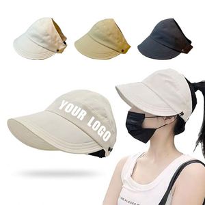 Chapeaux de soleil d'été pour femmes en gros, chapeaux à visière vide, protection solaire anti-UV avec impression de logo personnalisée et broderie - Product Image 1