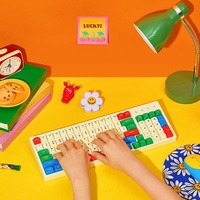 Clavier mécanique sans fil bimodal à blocs de couleur, design élégant pour ordinateurs portables et tablettes, usage bureau et domicile, unisexe