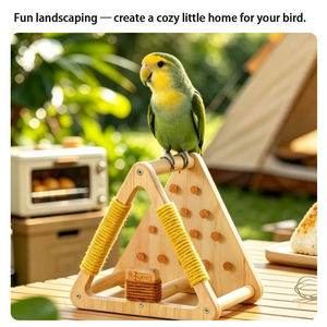Juguete de madera <span class=keywords><strong>para</strong></span> loros, escalera de escalada con afilador de garras y pico <span class=keywords><strong>para</strong></span> jaulas de cacatúas, periquitos monje y periquitos. - Product Image 4