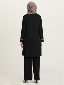 Abito da donna islamico a manica lunga con paillettes top a gamba larga pantaloni larghi abiti da donna musulmani turchi Dubai Kaftan <span class=keywords><strong>Hijab</strong></span> - Product Image 6