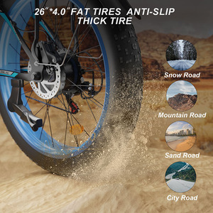 Bicicleta Eléctrica de Playa para Adultos de 26 Pulgadas, Batería de 48V 16Ah, 1000W, Neumáticos Gruesos ZEEGR, Cuadro de Aluminio F1 - Product Image 4