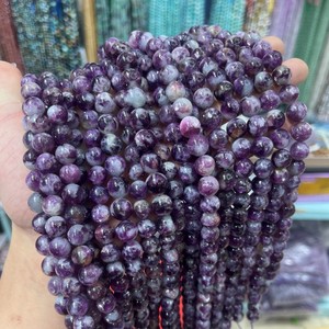 Perles de quartz émeraude énergétique protectrice, pierres précieuses en vrac, 6mm 8mm 10mm, quartz émeraude violet/vert, approvisionnement commercial en gros - Product Image 2