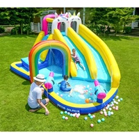 Château gonflable aquatique et trampoline pour enfants Jumping Deer : toboggan aquatique élastique et piscine, amusant, durable, en nylon, facile à installer, pour l'extérieur
