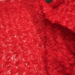 Grand tissu de dentelle de maille de motif de fleurs de roses 3D pour les robes de femmes LT21807 - Product Image 3