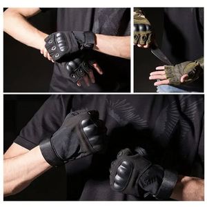 Gants de cyclisme demi-doigts sans doigts, protection robuste des articulations, non respirants, tactiques, pour entraînement en extérieur - Product Image 4