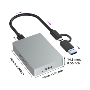 <span class=keywords><strong>Lecteur</strong></span> <span class=keywords><strong>de</strong></span> <span class=keywords><strong>carte</strong></span> mémoire USB <span class=keywords><strong>Flash</strong></span> Rocketek en alliage d'aluminium Type C USB-A TF 7.0 pour Windows Mac Linux - Product Image 4