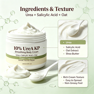 Vandossy OEM Private Label <span class=keywords><strong>Crema</strong></span> <span class=keywords><strong>Corpo</strong></span> Levigante 10% <span class=keywords><strong>Urea</strong></span> KP con Acido Salicilico e Avena, Fragranza Elegante, Nutriente e Riparatrice - Product Image 3