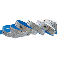 Bande LED RGB adressable 12V/24V 5050 120 LED/m double rangée 20mm de large avec fonction de reprise à un point de rupture et effet de poursuite étanche