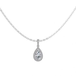 Dylam High <b>Top</b> Jewelry Rhodium Plated S925 <b>Silver</b> VVS1 D Color Moissanite Stone Pendant Necklace for Women Daily Wear - Product Image 1