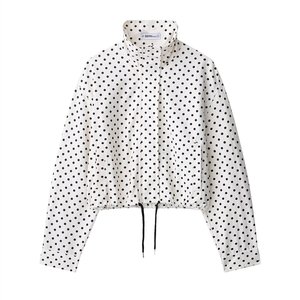 Conjunto de chaquetas personalizadas para mujer, conjunto de dos piezas con estampado de puntos Seersucker, chaqueta de manga larga, pantalones cortos, conjunto de 2 piezas OEM para mujer - Product Image 2