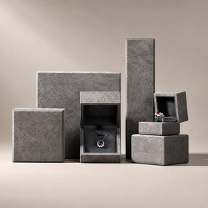Zebopak <b>Grey</b> Stone Texture Jewelry <b>Box</b> Set with Necklace Ring Bracelet <b>Storage</b> Case Eco Friendly Jewelry Packaging Factory - Product Image 1