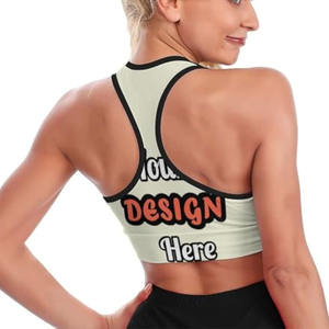 Kunden spezifische Frauen Workout Yoga Wireless Sport-BH Plus Size gewaschene Technik mit Fototext - Product Image 3