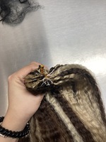 Cheveux vietnamiens de qualité supérieure, plumes à nœuds miraculeux, cheveux au crochet, bouclés afro 2/613 #   Extensions de cheveux naturels pour femme élégante
