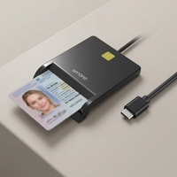 Lecteur de carte intelligent USB Type C multi-OS avec EMV niveau 1 pour les services bancaires par guichet automatique et l'authentification par signature numérique