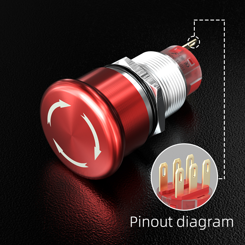 Red | 19mm | 2NO2NC | Small Head