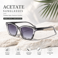 Lunettes de soleil Mellume en acétate marbré poli à la main, motif rayé vintage, monture translucide, verres polarisés UV400 pour hommes et femmes