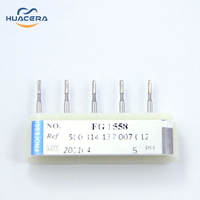Huacera FG1558 Instruments de clinique dentaire foret en acier inoxydable et fraises de polissage mèches de routeur à pointe de carbure pour une utilisation clinique