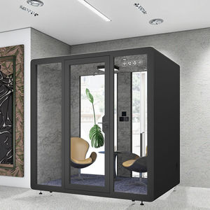 소파 및 LED 조명 포함 <span class=keywords><strong>4</strong></span>인용 모던 방음 어쿠스틱 오피스 팟, 사무실 및 홈 오피스용 모듈형 디자인 부스 - Product Image 6