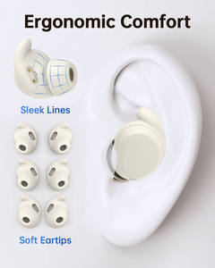 Earphone ENC bluetooth nirkabel, earbud olahraga Mini lembut, penghilang kebisingan aktif, earphone bluetooth ANC true wireless TWS untuk tidur - Product Image 6