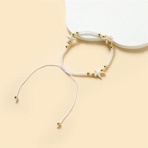 Starfish <b>Anklet</b> White Seed <b>Beads</b> Adjustable Women's Beach Jewelry Foot Ornaments Vintage Style - Product Image 2