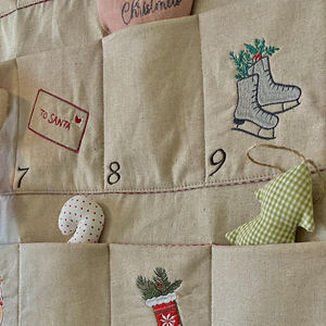 Rastreador de Cuenta Regresiva reutilizable de Papá Noel personalizado, calendario de Adviento de Navidad con 24 bolsillos - Product Image 5