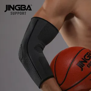 Jingba Ondersteuning 9037 Elleboog Mouw Basketbal Bescherming Nylon Tennis Elleboog Bandage Breien Lange Arm Brace Compressie Pads