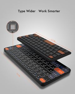 Không Dây Mini Bàn Phím Di Động Bàn Phím 7-Màu Backlit QWERTY Tích Hợp Đứng Bàn Phím Máy Tính Bảng Cho Ipad Z Gấp Galaxy Tab Điện Thoại - Product Image 2