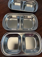 Assiette de trempage pour barbecue coréen Vaisselle en acier inoxydable Restaurant commercial Cuisine Assiette de trempage Accessoires de salle à manger ménagers