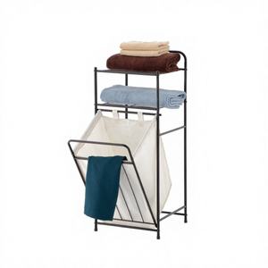 Panier à linge multifonctionnel moderne à 2 niveaux avec cadre en acier portable OEM pour le rangement à la maison et au bureau - Product Image 3