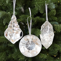 Ornements en acrylique facetté de grande taille, pendentifs en diamant colorés pour la décoration de l'arbre de Noël et des fêtes