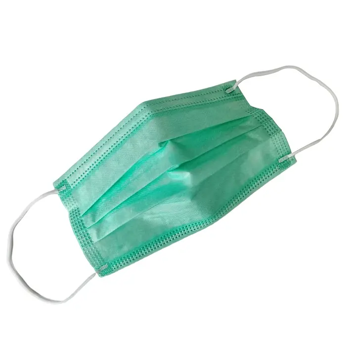 50 pièces, nouveaux masques doux non tissés de couleur verte, masque facial 3 plis avec boucles auriculaires avec filtre, respirant, triple couche avec élastiques