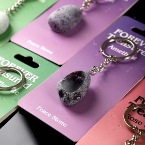 Cristaux de guérison naturels pierre de <span class=keywords><strong>voyant</strong></span> cristal brut pierre d'inquiétude EmaEggs SeerStone porte-clés pour cadeau - Product Image 3