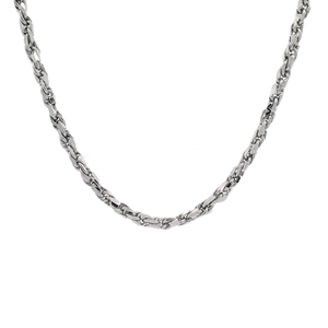 Bold Heavy Duty Braided White Pt950 Fine Thick <b>Rope</b> <b>Chain</b> Necklace Unisex Minimalist Platinum Jewelry Gift - Product Image 1