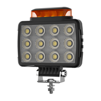 Lampe de travail LED 2-en-1 avec feu d'avertissement ambre, faisceau blanc large, DC9-36V, pour camion, chariot élévateur, excavatrice