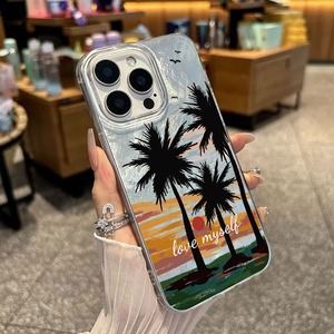 Nova Capa de Celular com Padrões Glaciais de Palmeiras de Coco ao Anoitecer para <span class=keywords><strong>iPhone</strong></span> 16 Plus 17 Air Pro Max, Capa Protetora Antichoque - Product Image 4