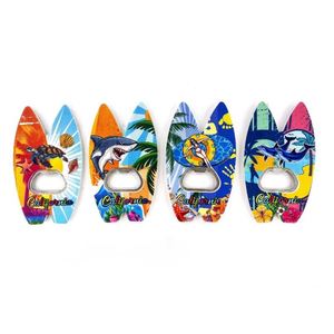 Ouvre-bouteille magnétique personnalisé avec logo, décoration créative pour la maison, design bateau de surf californien, fabriqué en bois et en métal - Product Image 3