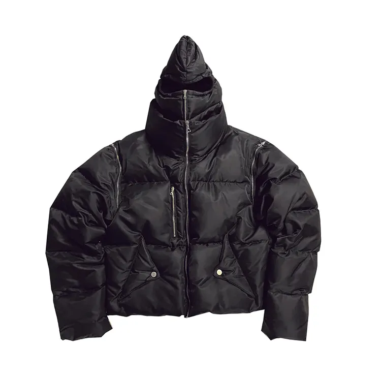 DiZNEW 도매 분리 소매 민소매 코트 남성 겨울 퍼 지퍼 업 디자인 패딩 재킷