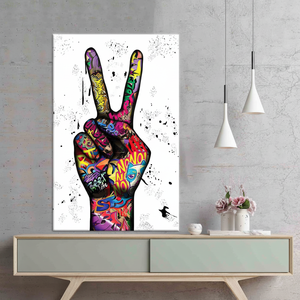 Peace Sign Graffiti Art: Personalized Printed Canvas Wall Decor,<b>WRAPPED</b> CANVAS - Product Image 3